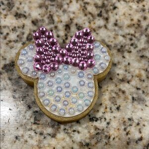 Pink and Gold Minnie Mouse straw charm